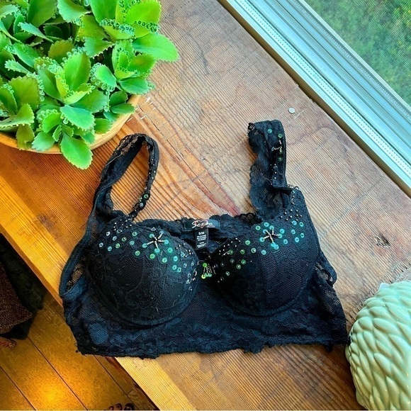 Sexso black S/M padded  bralette - Picture 2 of 9